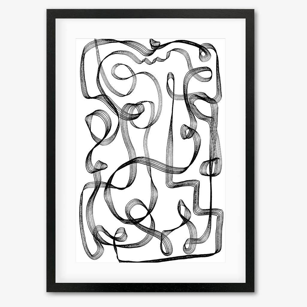 Dimensional Maze Lines Art Print-framed-Wall Art Print-Abstract House