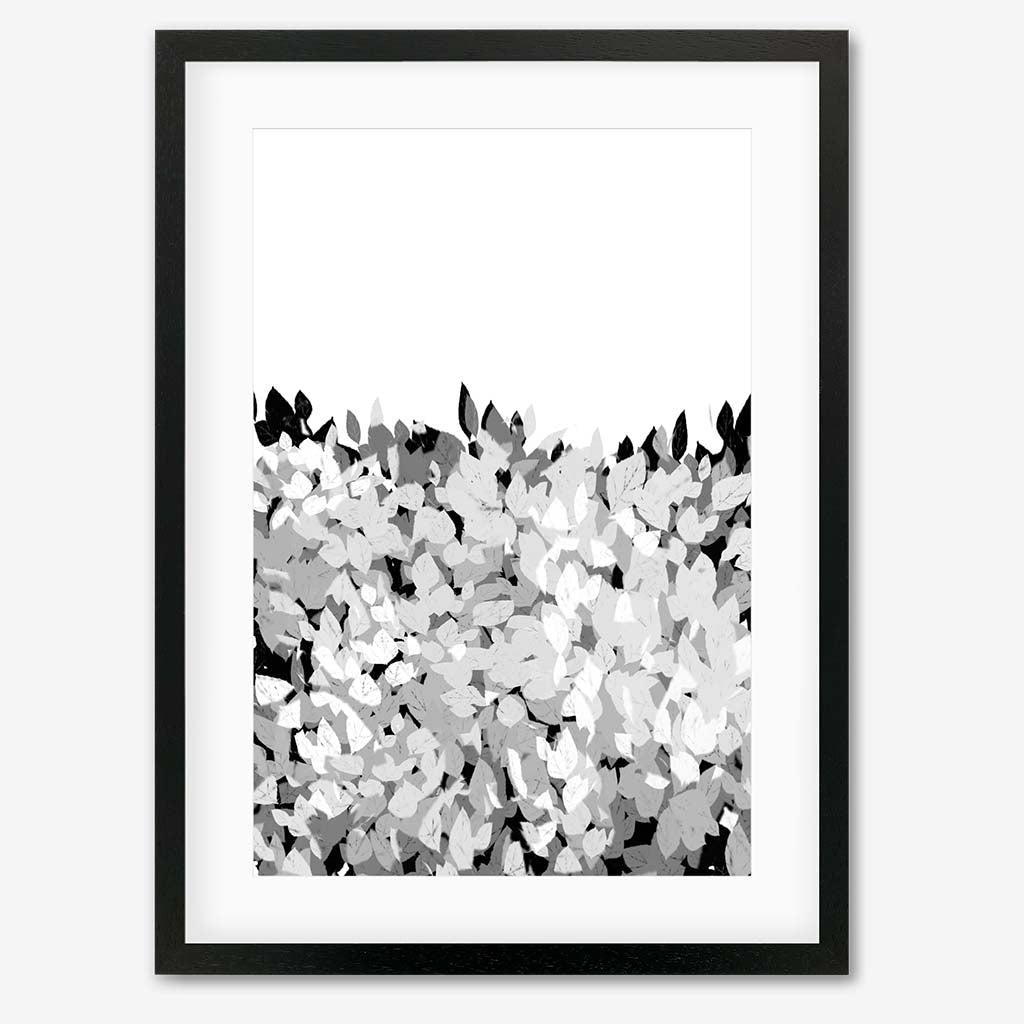 Grey Tonal Leaves Art Print-framed-Wall Art Print-Abstract House