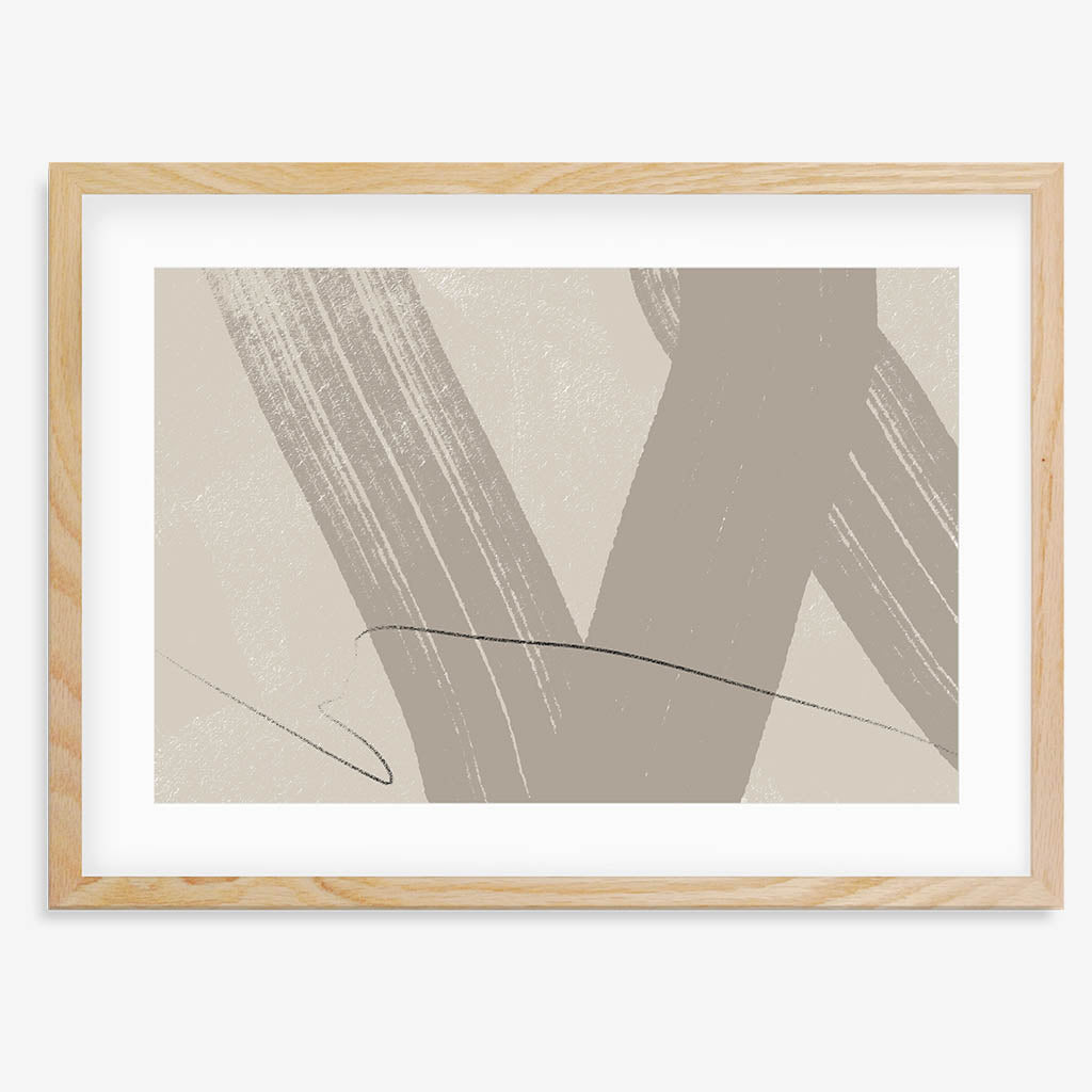 Neutral Brush Marks Framed Print-framed-Wall Art Print-Abstract House