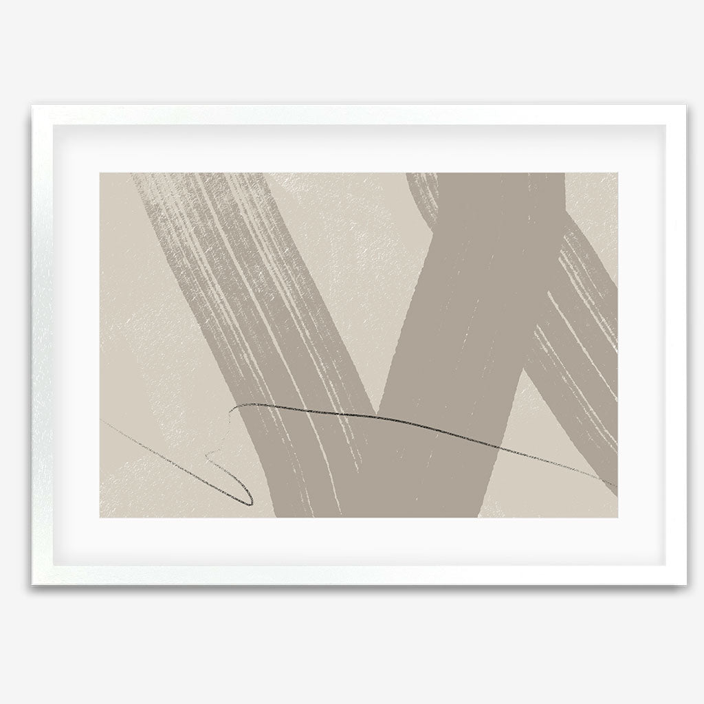 Neutral Brush Marks Framed Print-framed-Wall Art Print-Abstract House