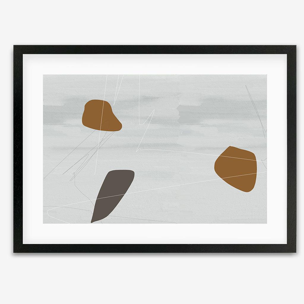 Neutral On Brown Abstract Framed Art - Black Frame - Abstract House