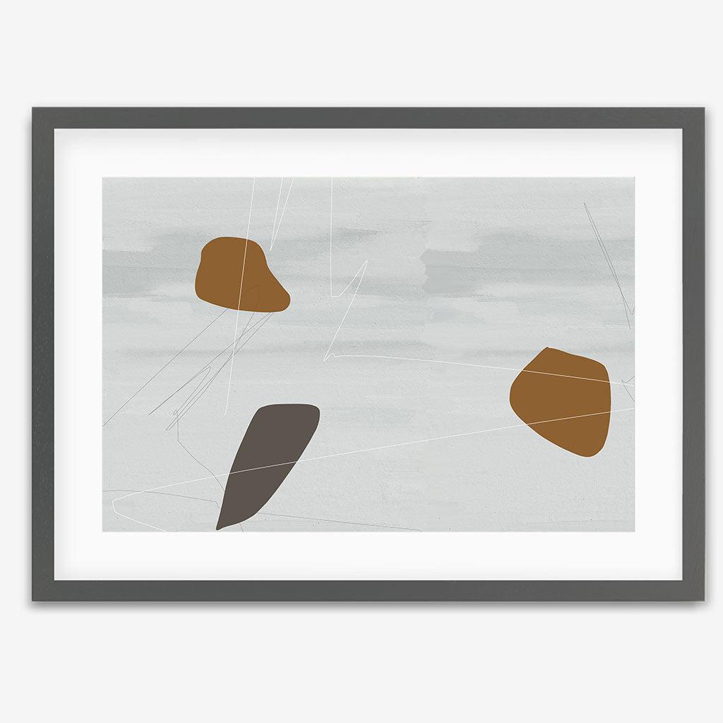 Neutral On Brown Abstract Framed Art - Grey Frame - Abstract House