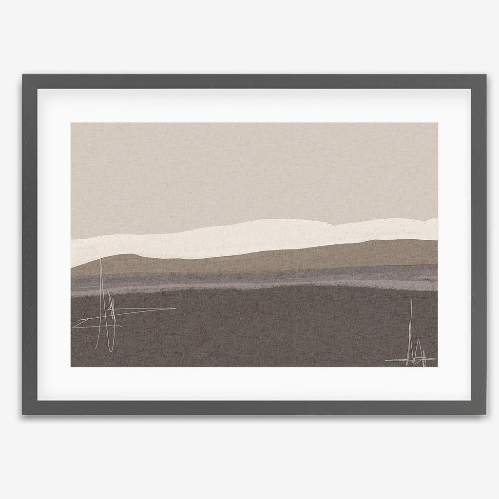 Neutral Abstract Seascape Framed Art - Grey Frame - Abstract House
