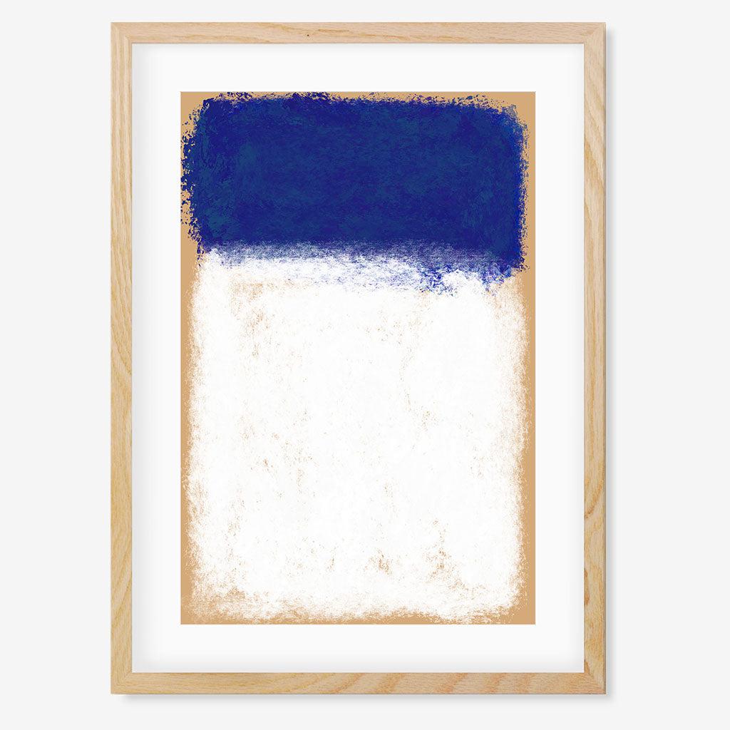 Beige On Blue Rothko Black Framed Art - Oak Frame - Abstract House