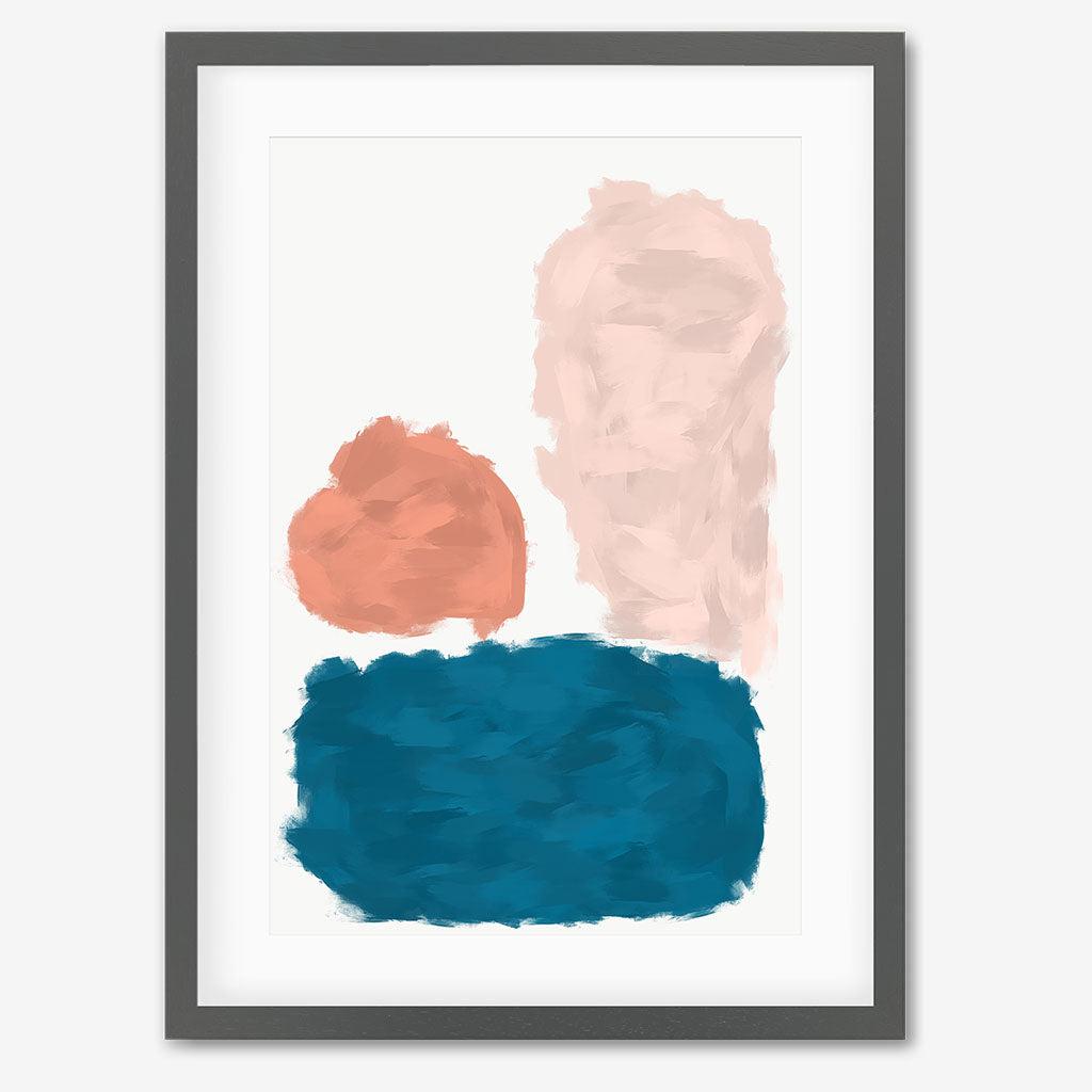 Abstract Colourful Framed Art - Grey Frame - Abstract House