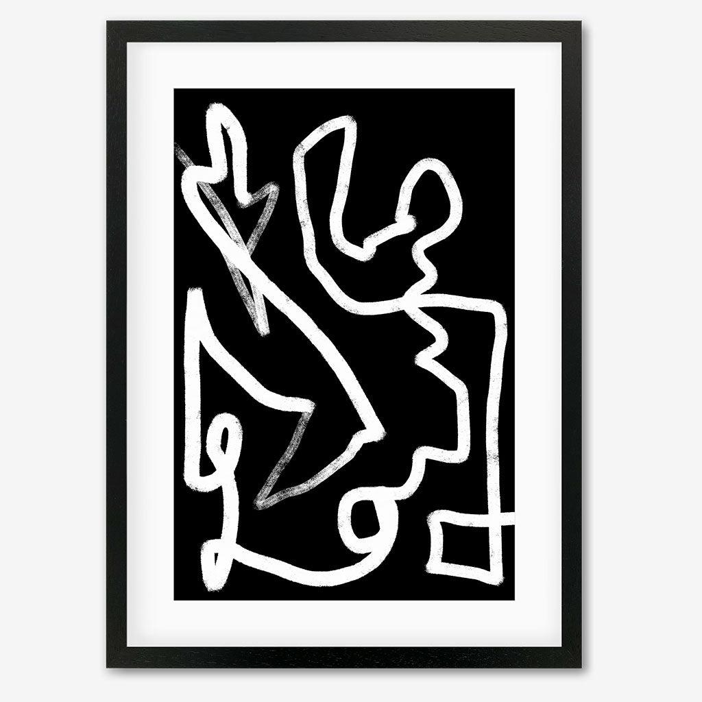 Lines In Movement Framed Art - Black Frame - Abstract House