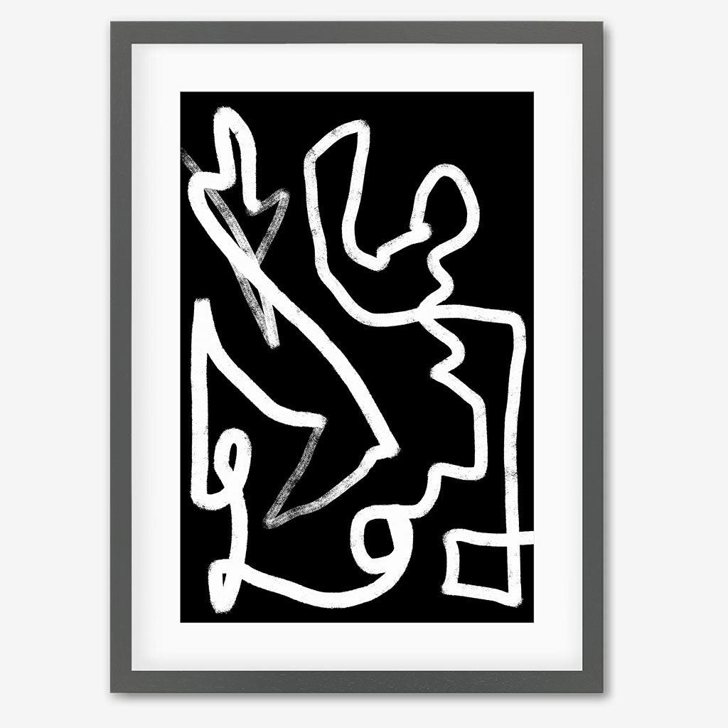 Lines In Movement Framed Art - Grey Frame - Abstract House