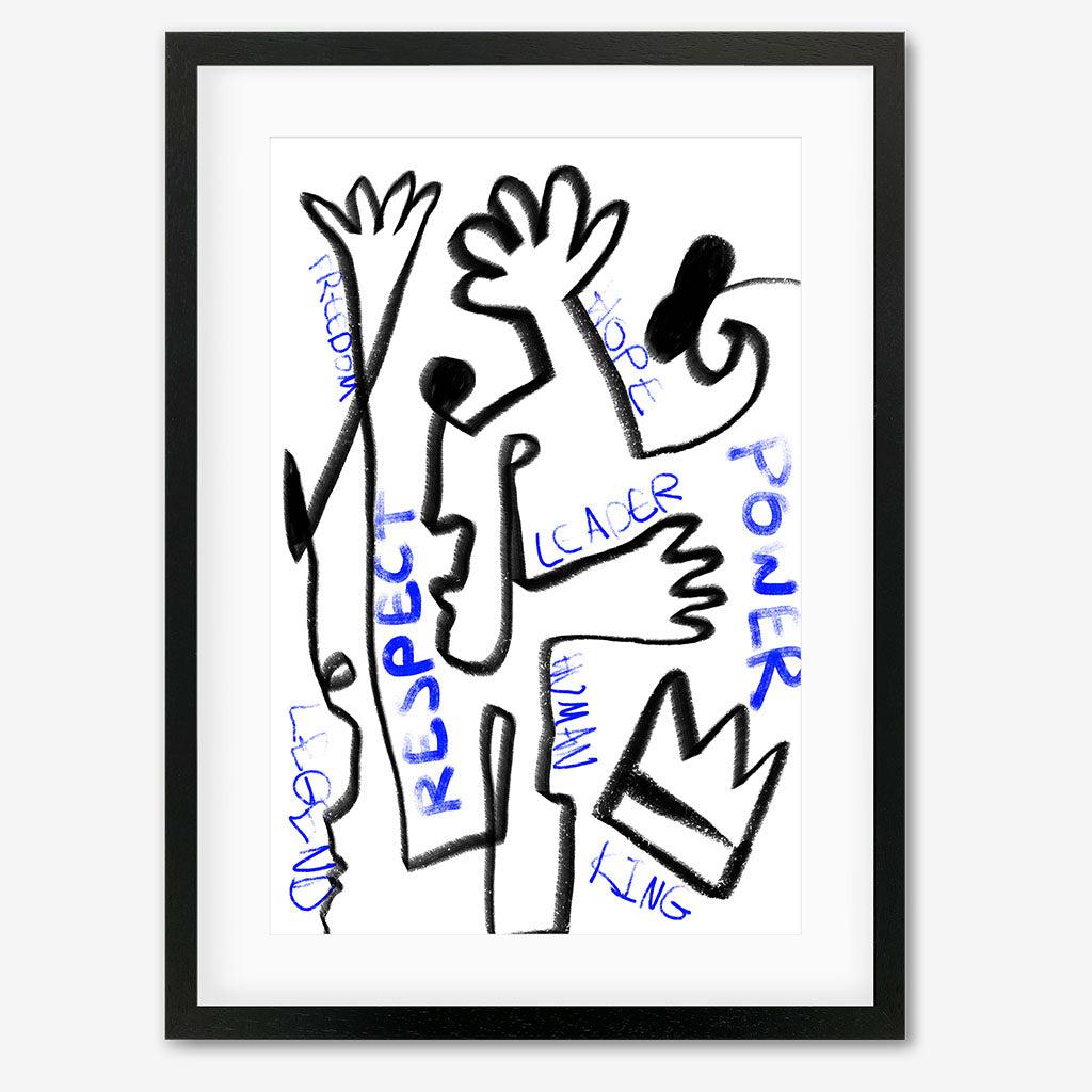 Homage To Basquiat Framed Art - Black Frame - Abstract House
