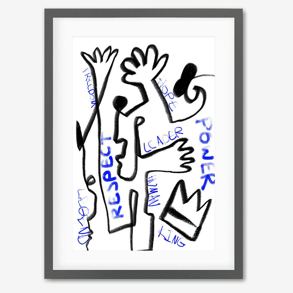 Homage To Basquiat Framed Art - Grey Frame - Abstract House