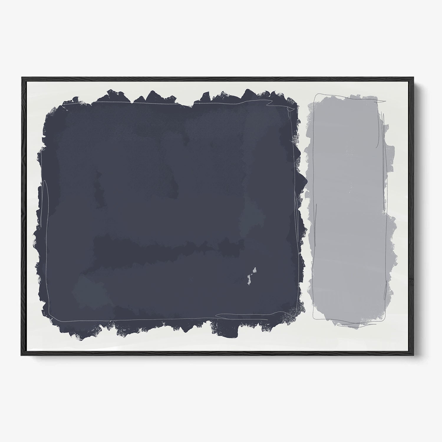Grey Rothko Illustrations Framed Canvas-framed-Canvas Prints-Abstract House