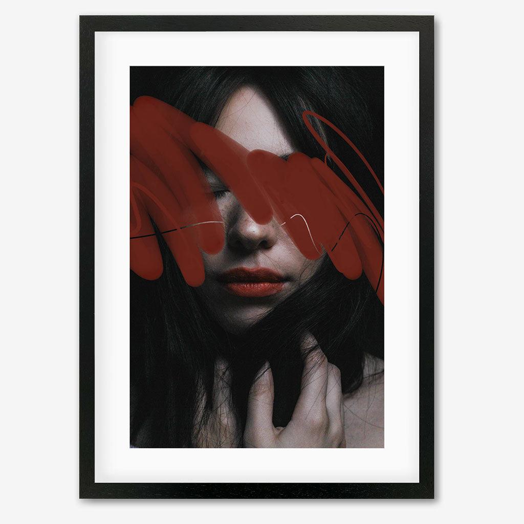 Woman In Red Limited Edition Print - Black Frame Frame With Mount - Abstract House