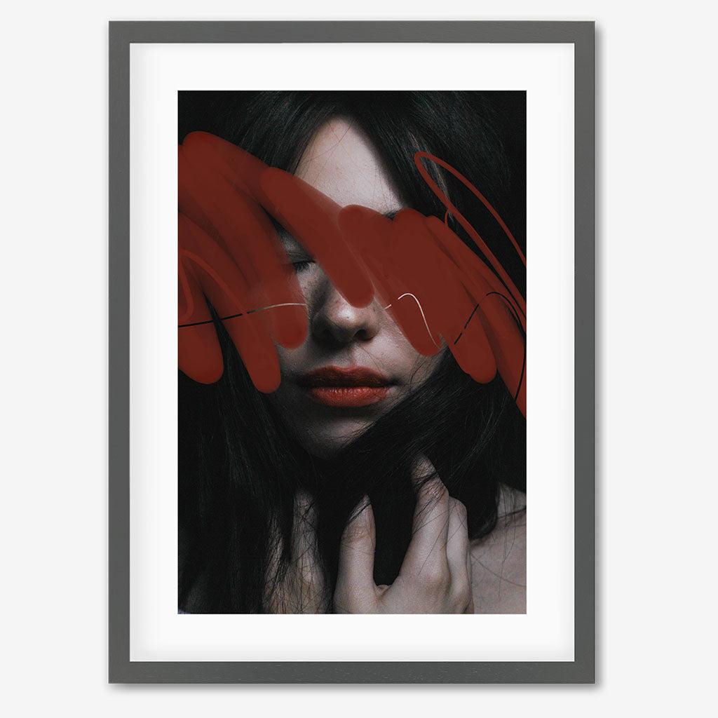 Woman In Red Limited Edition Print - Grey Frame With Mount - Abstract House