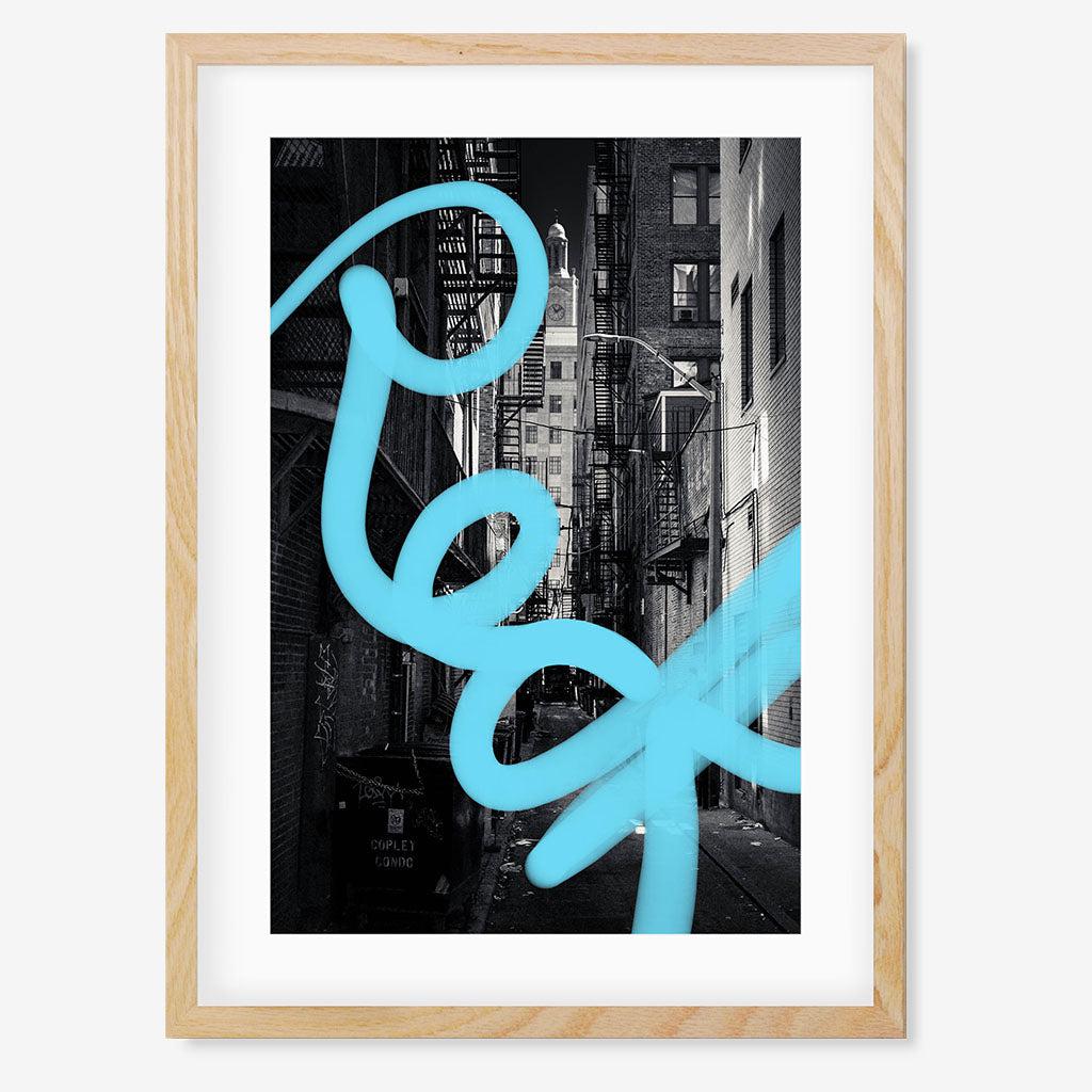 Manhattan Blues Limited Edition Print - Oak Frame Frame With Mount - Abstract House