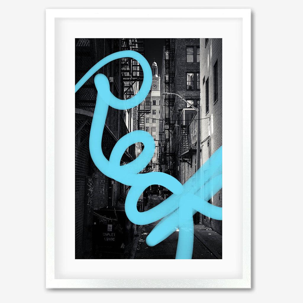 Manhattan Blues Limited Edition Print - White Frame Frame With Mount - Abstract House