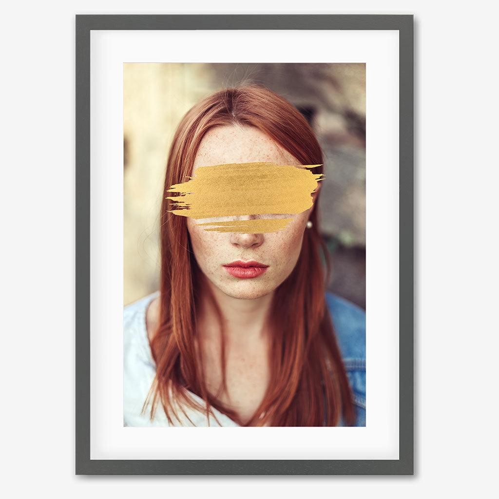 Portrait Of Gold Limited Edition Print - Grey Frame With Mount - Abstract House
