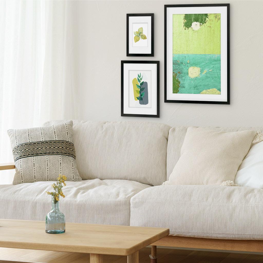 Lime Green Abstract Gallery Wall Art-framed-Gallery Wall Art-Abstract House