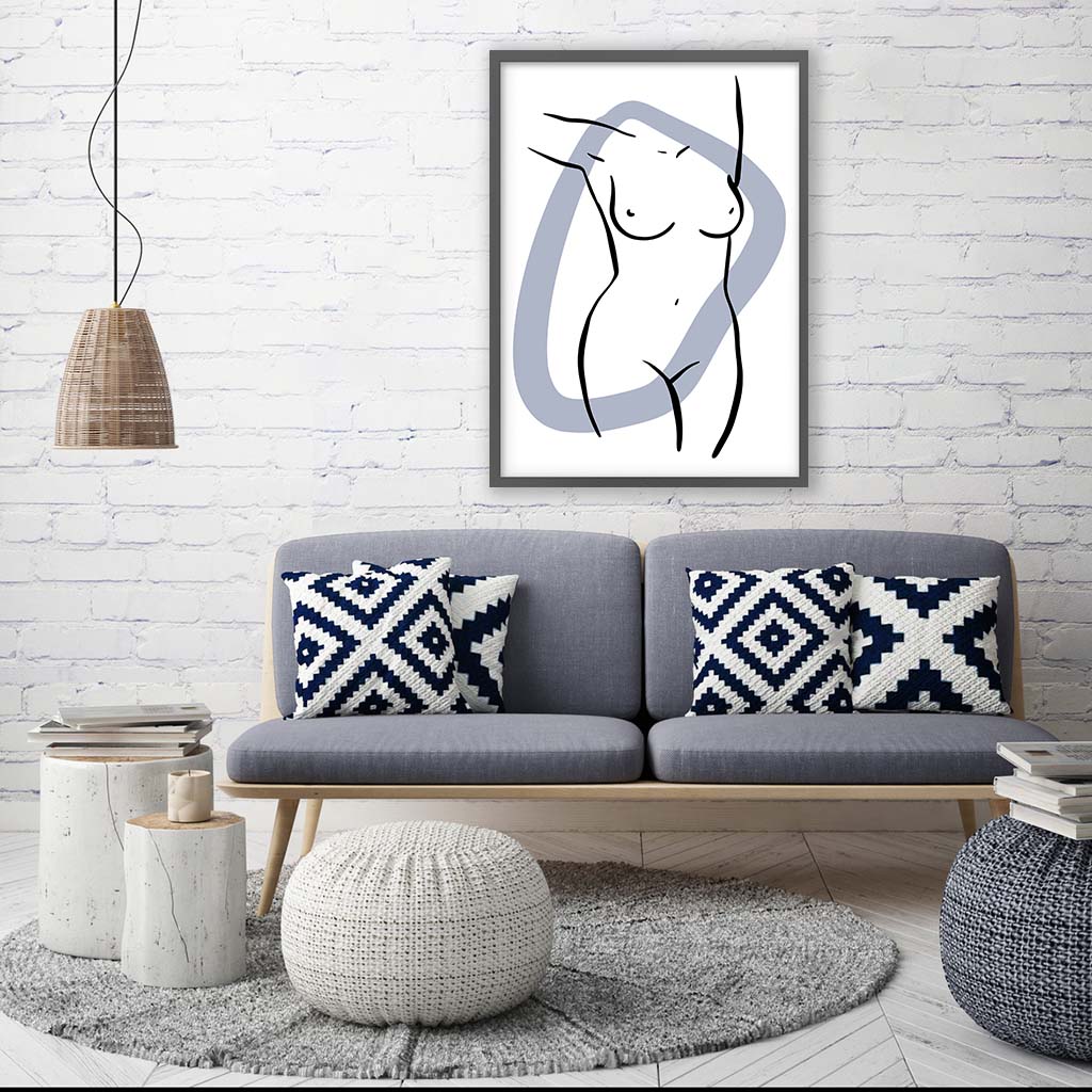 Front Nude Art Print-framed-Wall Art Print-Abstract House