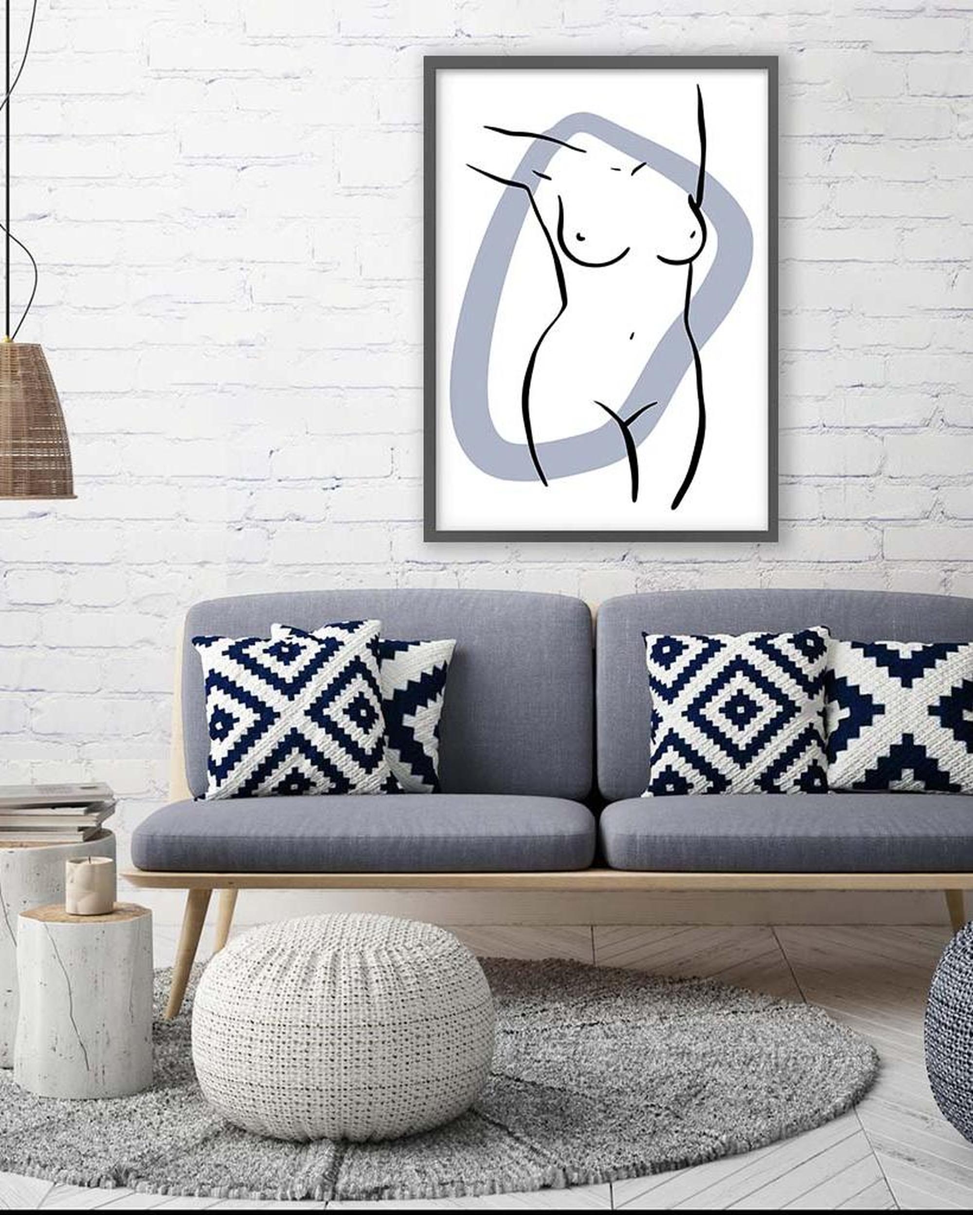 Front Nude Framed Art-framed-Wall Art Print-Abstract House