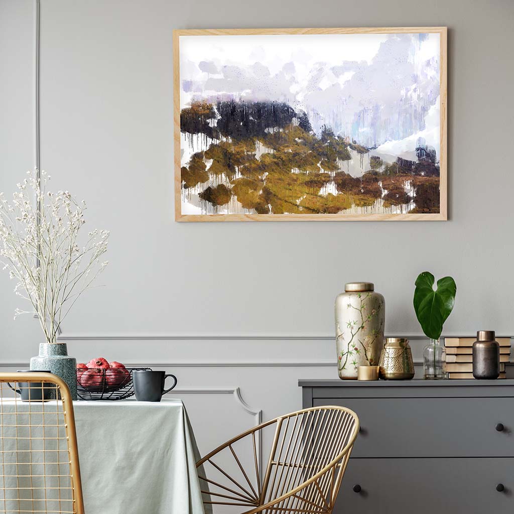 Scottish Highlands Impressionist Art Print-framed-Wall Art Print-Abstract House