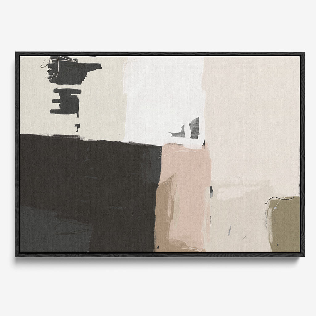 Abstract Beige Framed Canvas-framed-Canvas Prints-Abstract House