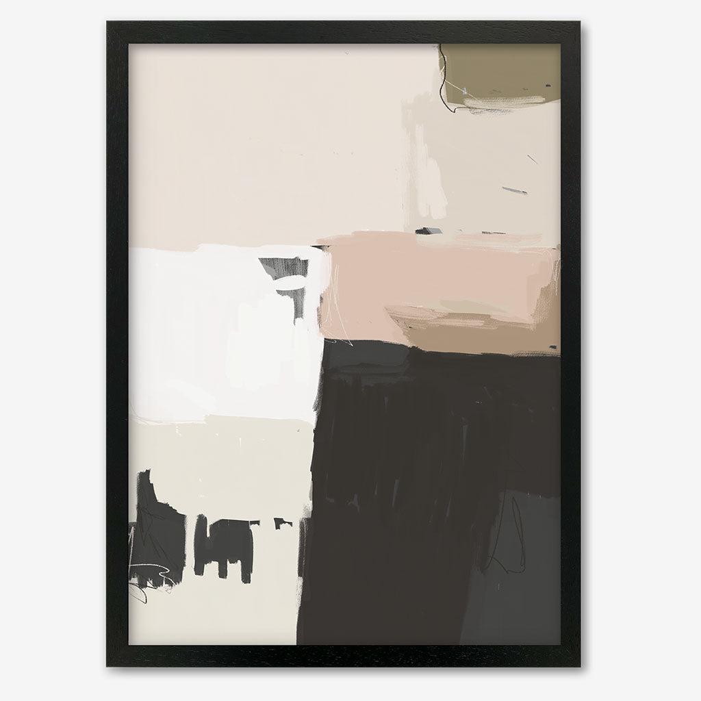 Abstract Beige Framed Print - Black Frame - Abstract House