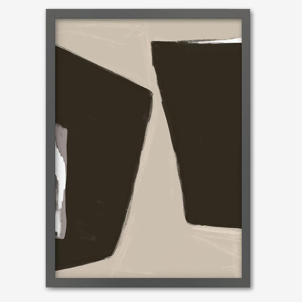 Abstract Beige 2 Framed Print - Grey Frame - Abstract House