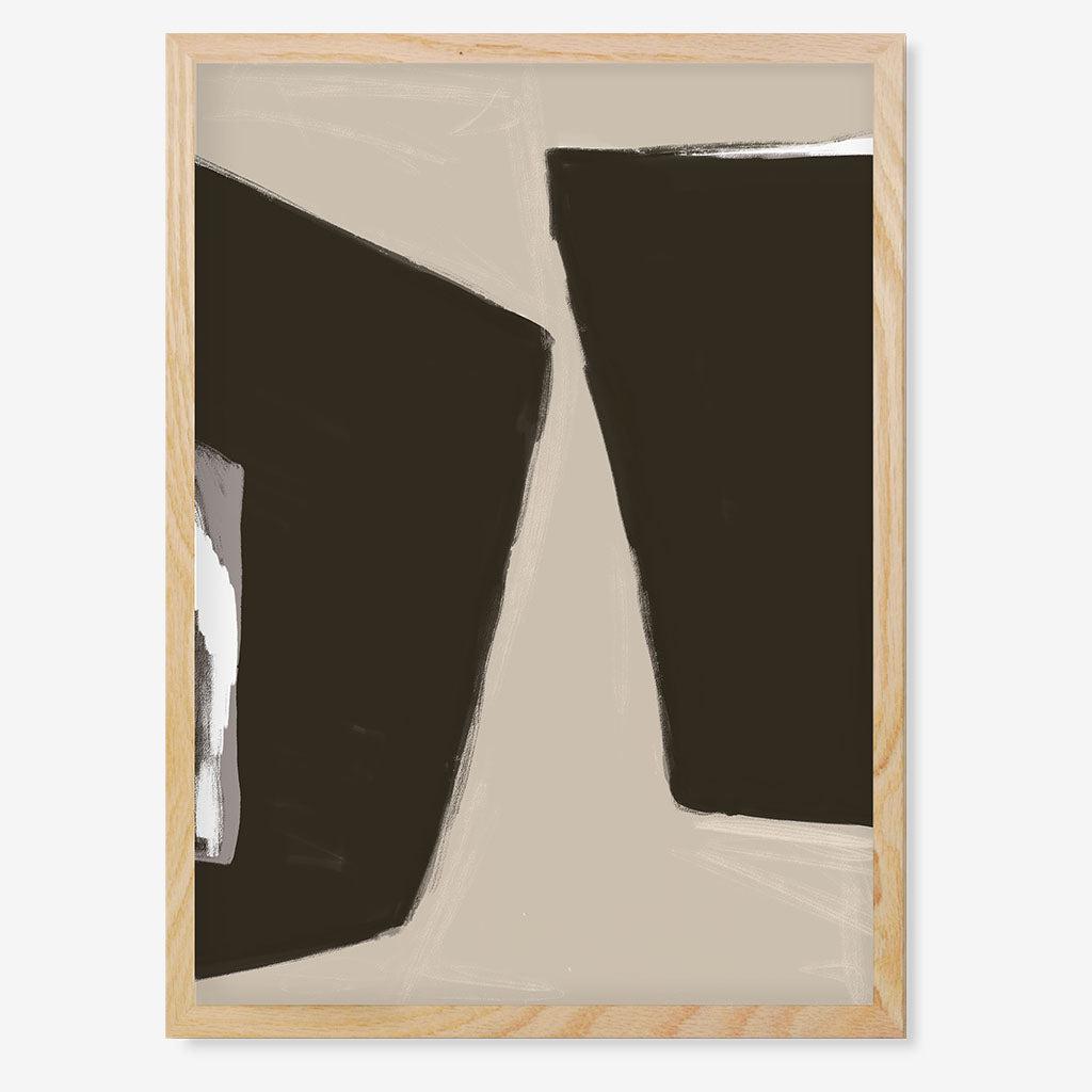 Abstract Beige 2 Framed Print - Oak Frame - Abstract House