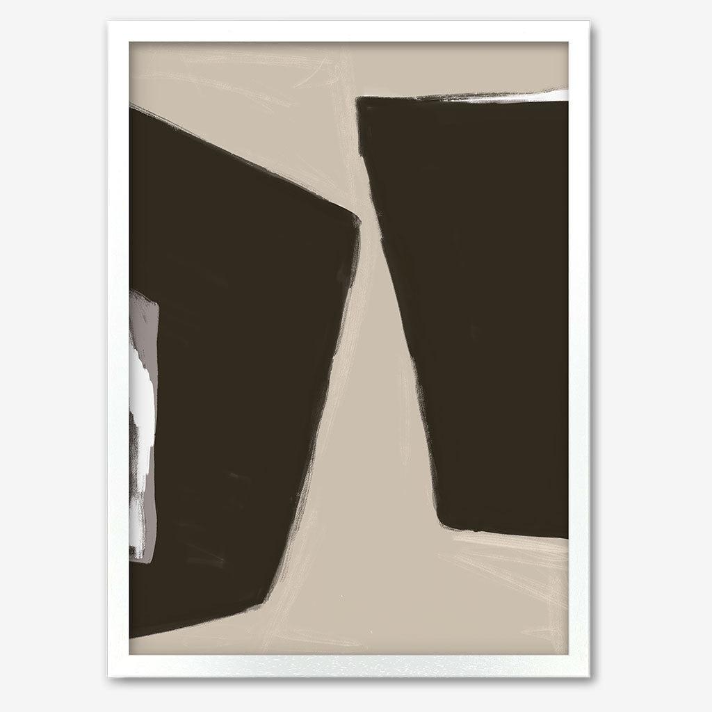 Abstract Beige 2 Framed Print - White Frame - Abstract House