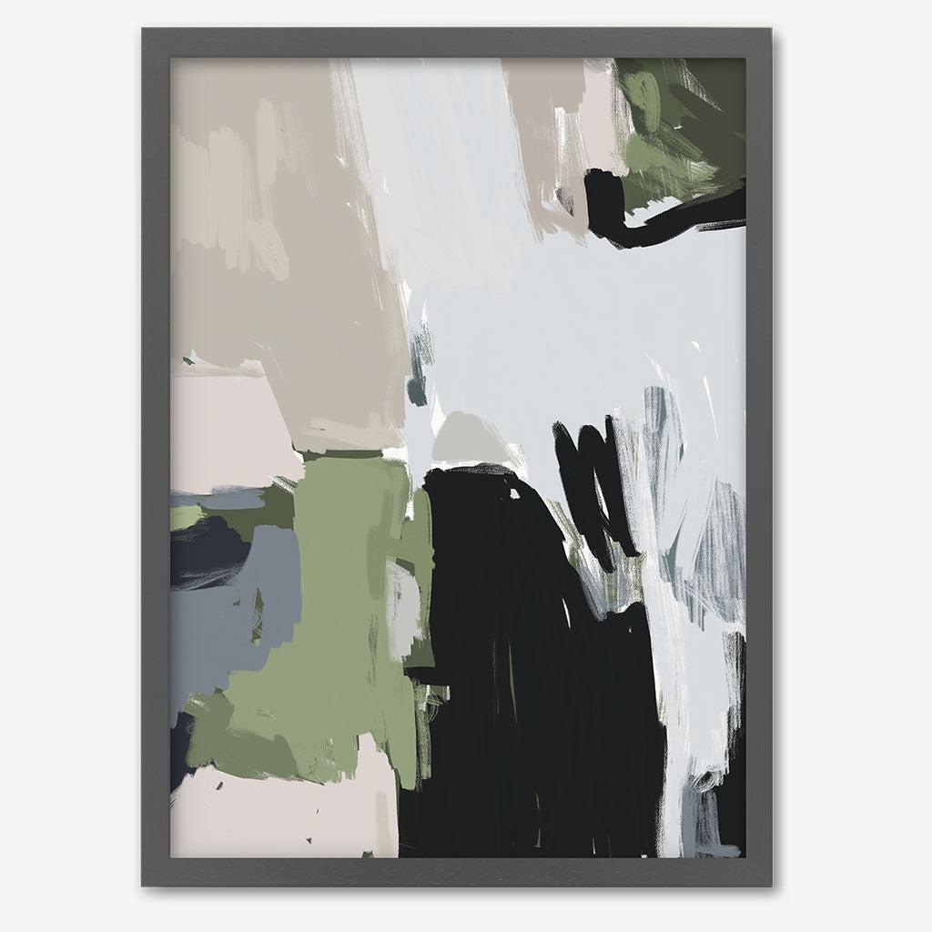 Abstract Pastel Multicolour Framed Print - Grey Frame - Abstract House
