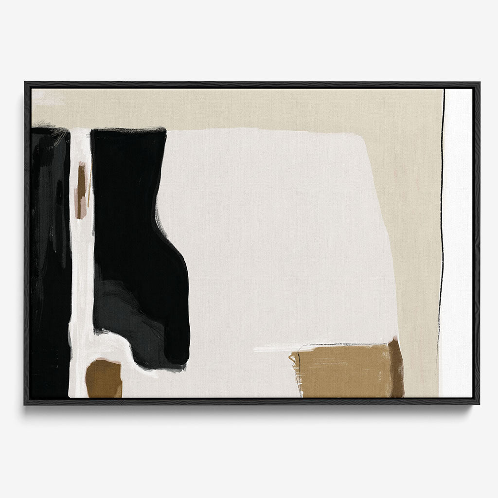 Abstract Pastel Beige Colours Framed Canvas-framed-Canvas Prints-Abstract House