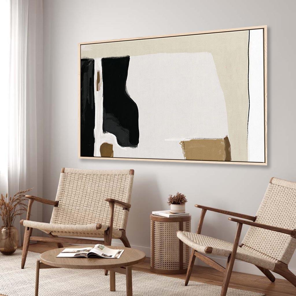 Abstract Pastel Beige Colours Framed Canvas abstract-pastel-beige-colours-framed-canvas