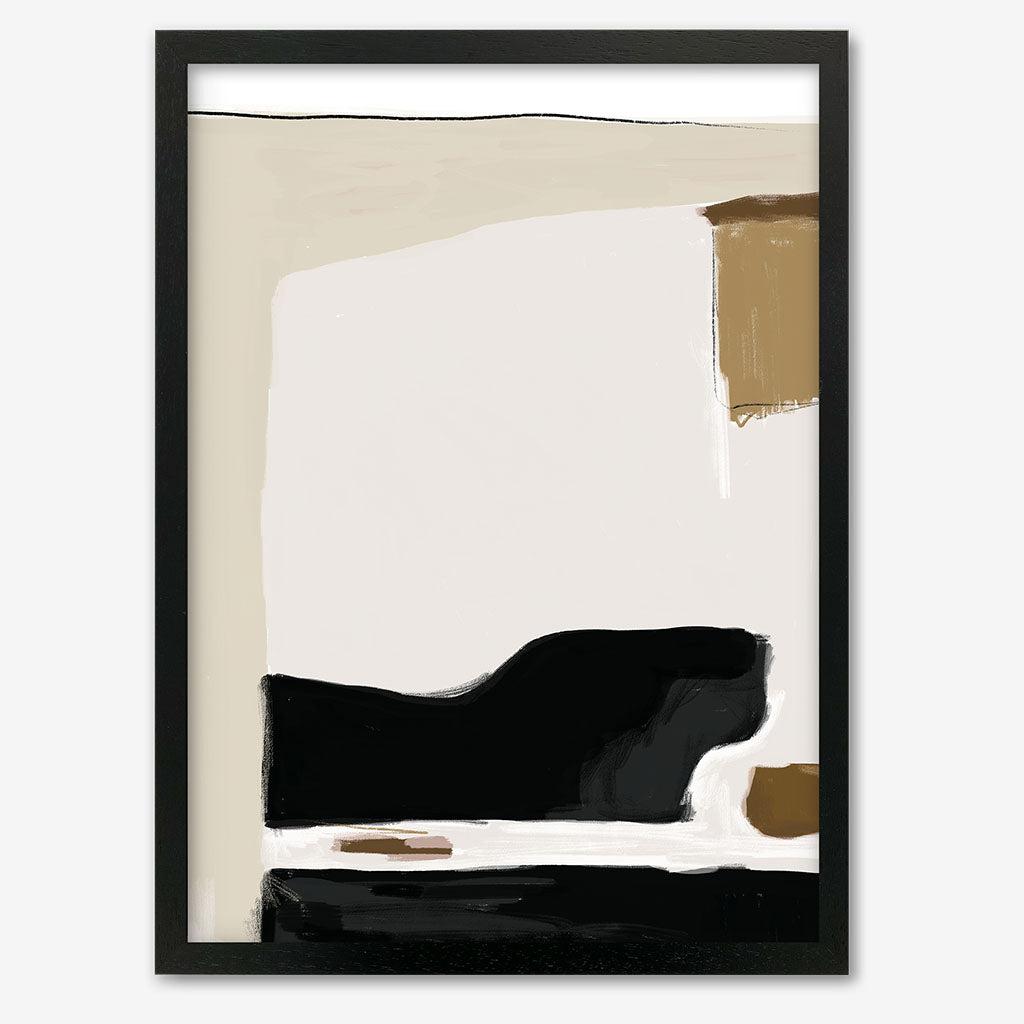 Abstract Pastel Beige Colours Framed Print - Black Frame - Abstract House