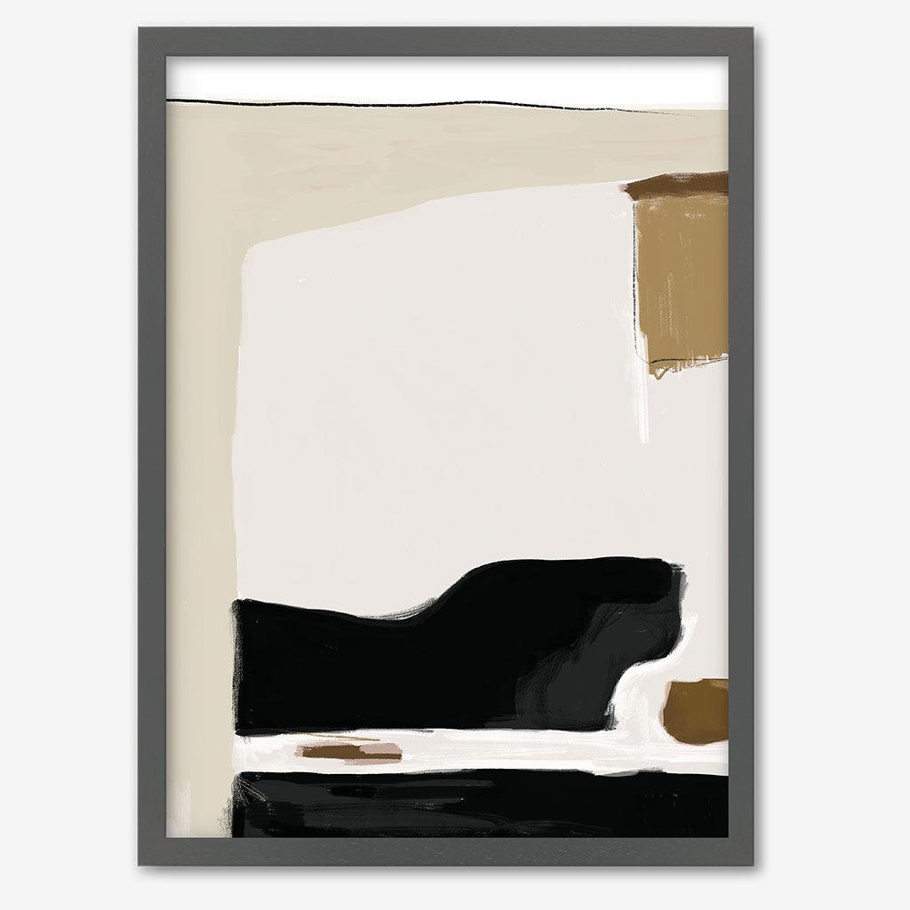 Abstract Pastel Beige Colours Framed Print - Grey Frame - Abstract House