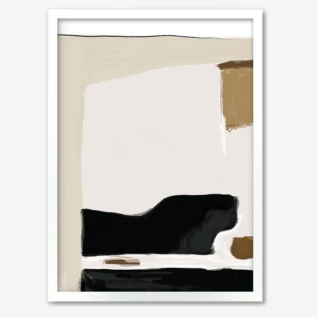 Abstract Pastel Beige Colours Framed Print - White Frame - Abstract House