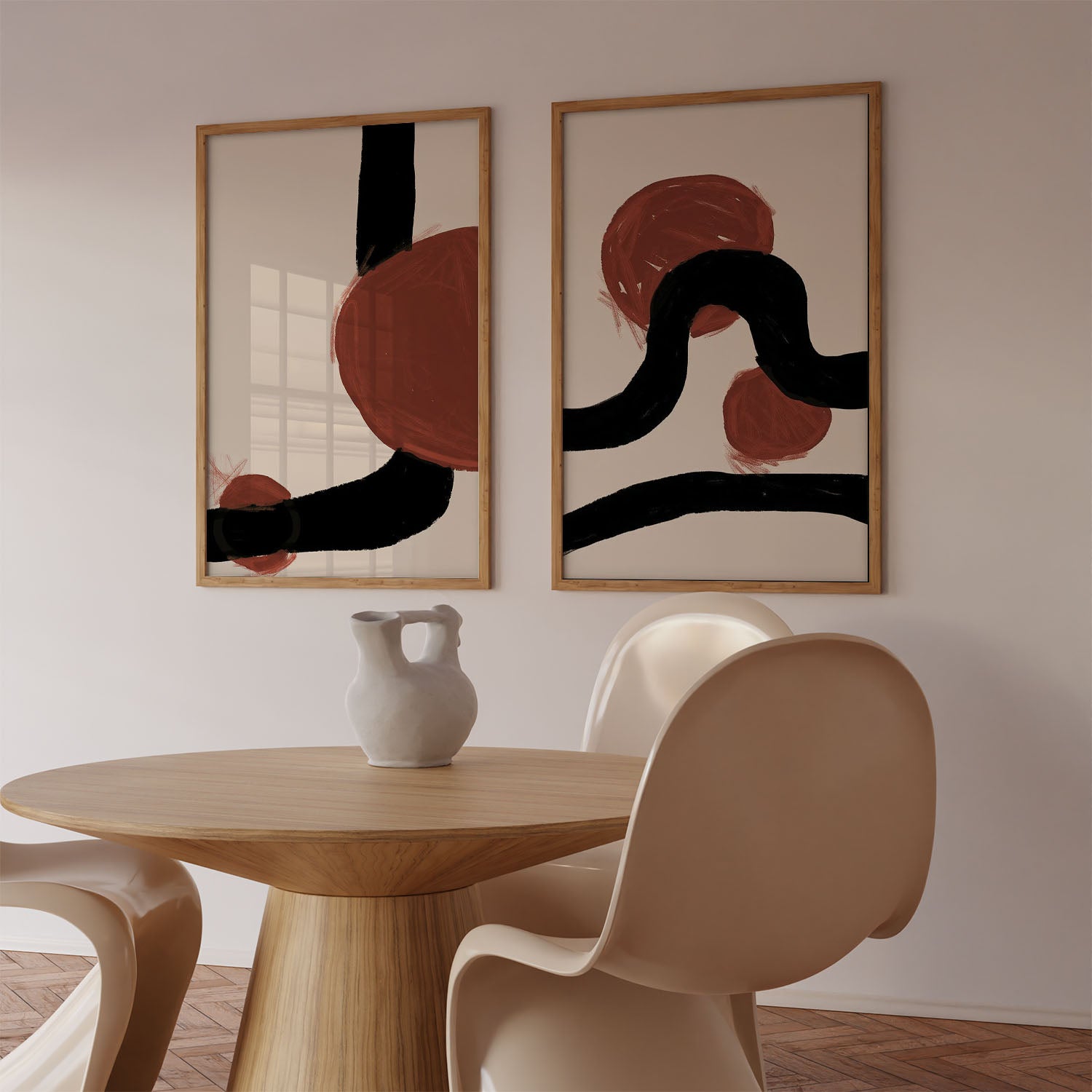 Boho Sundown - Framed Wall Art Print Set-framed-Wall Art Print Set Of 2-Abstract House