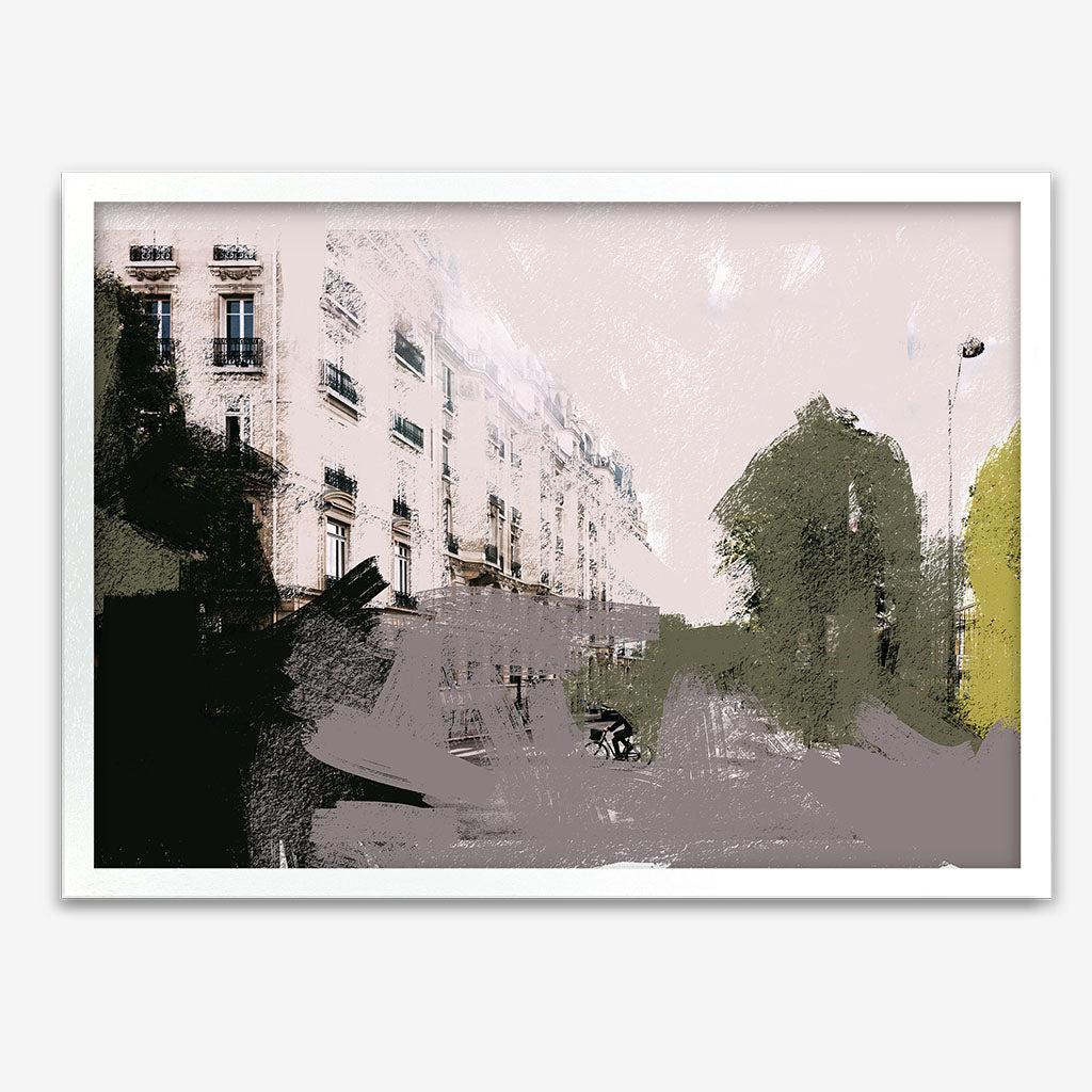 Abstract City Framed Print - White Frame - Abstract House