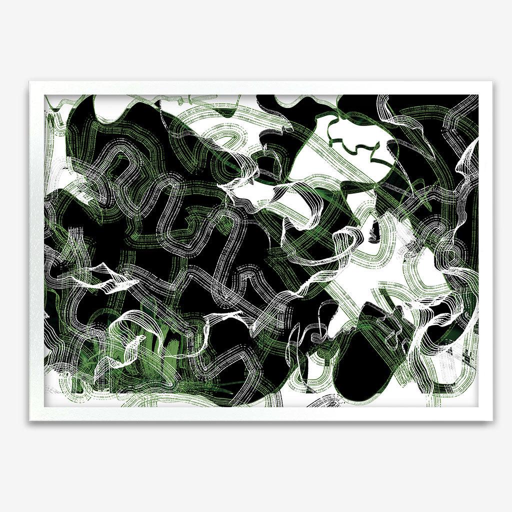 Abstract Impressions Framed Print - White Frame - Abstract House
