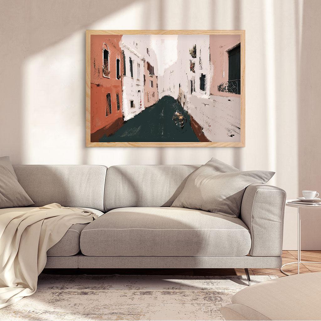 The River City Framed Print - - Abstract House