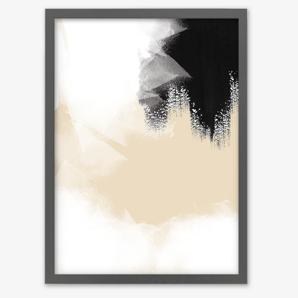 Neutral Mono Framed Art-framed-Wall Art Print-Abstract House