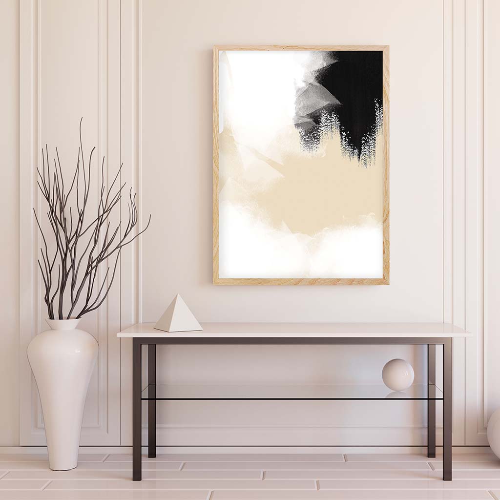 Neutral Mono Framed Art-framed-Wall Art Print-Abstract House
