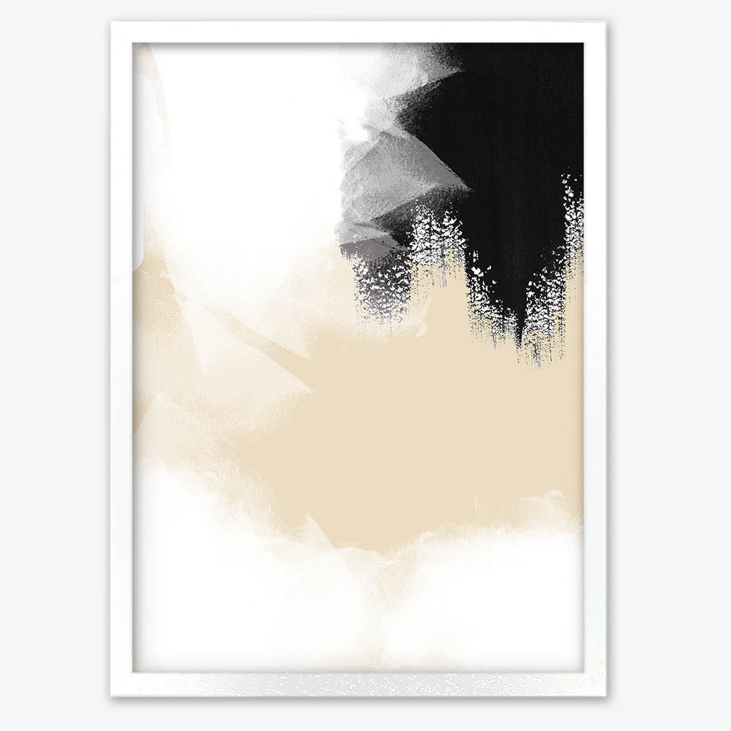 Neutral Mono Framed Art-framed-Wall Art Print-Abstract House