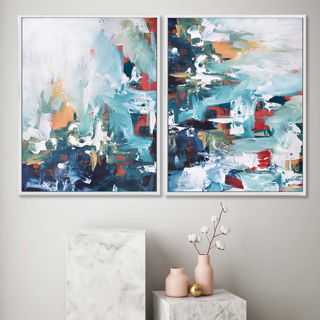 Modern Abstract Ripple Canvas Set Of 2-framed-Canvas Set Of 2-Abstract House