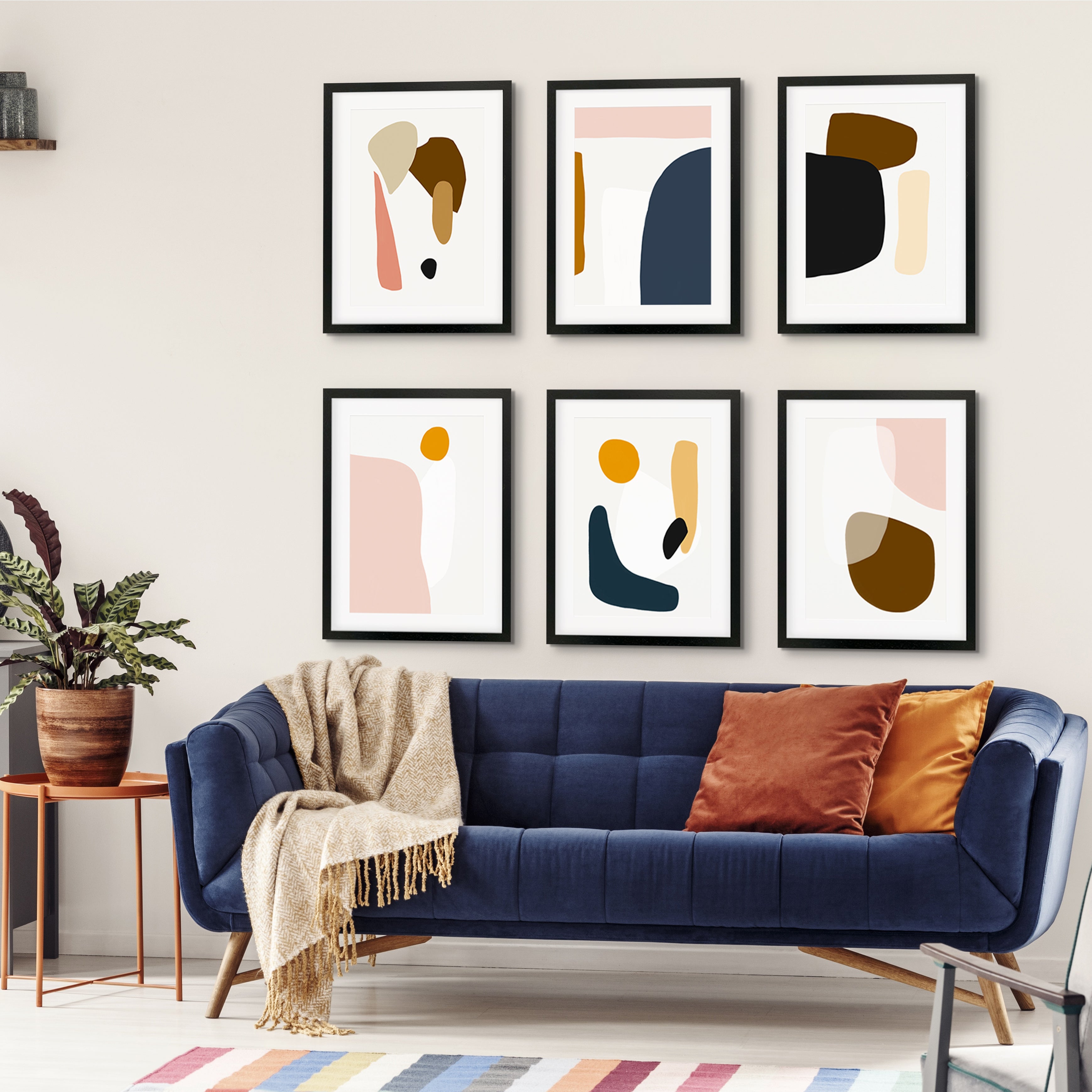 Modern Colourful Abstract Gallery Wall Art Set-framed-Gallery Wall Art-Abstract House