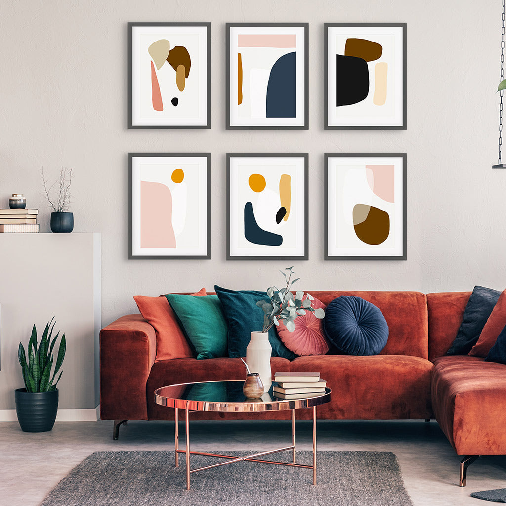 Modern Colourful Abstract Gallery Wall Art Set-framed-Gallery Wall Art-Abstract House