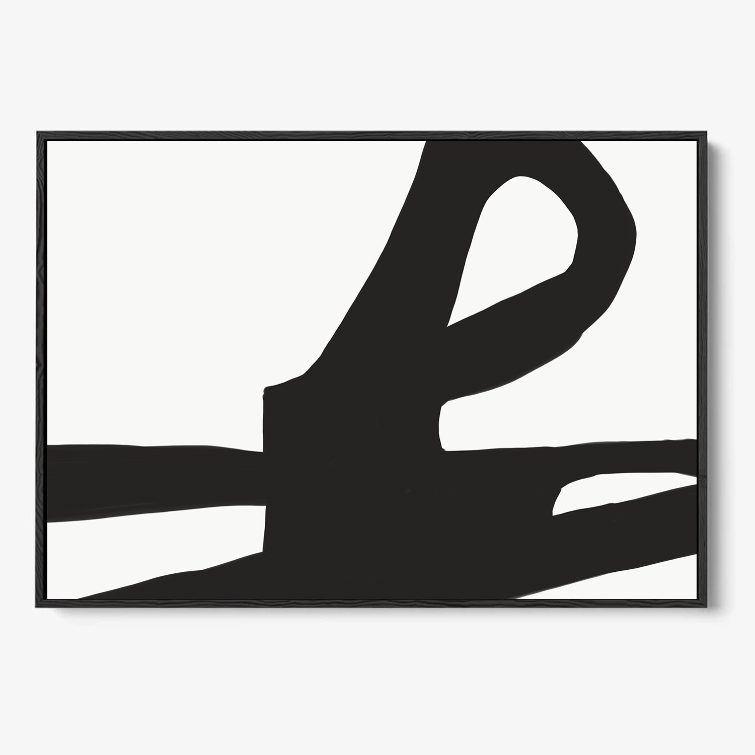 Modern Black & White Lines Canvas Print-framed-Canvas Prints-Abstract House