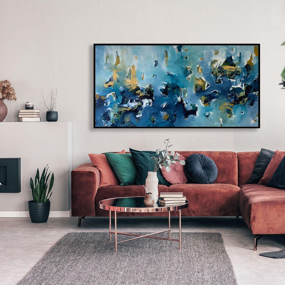 Moonflower - Original Painting-framed-Painting-Abstract House