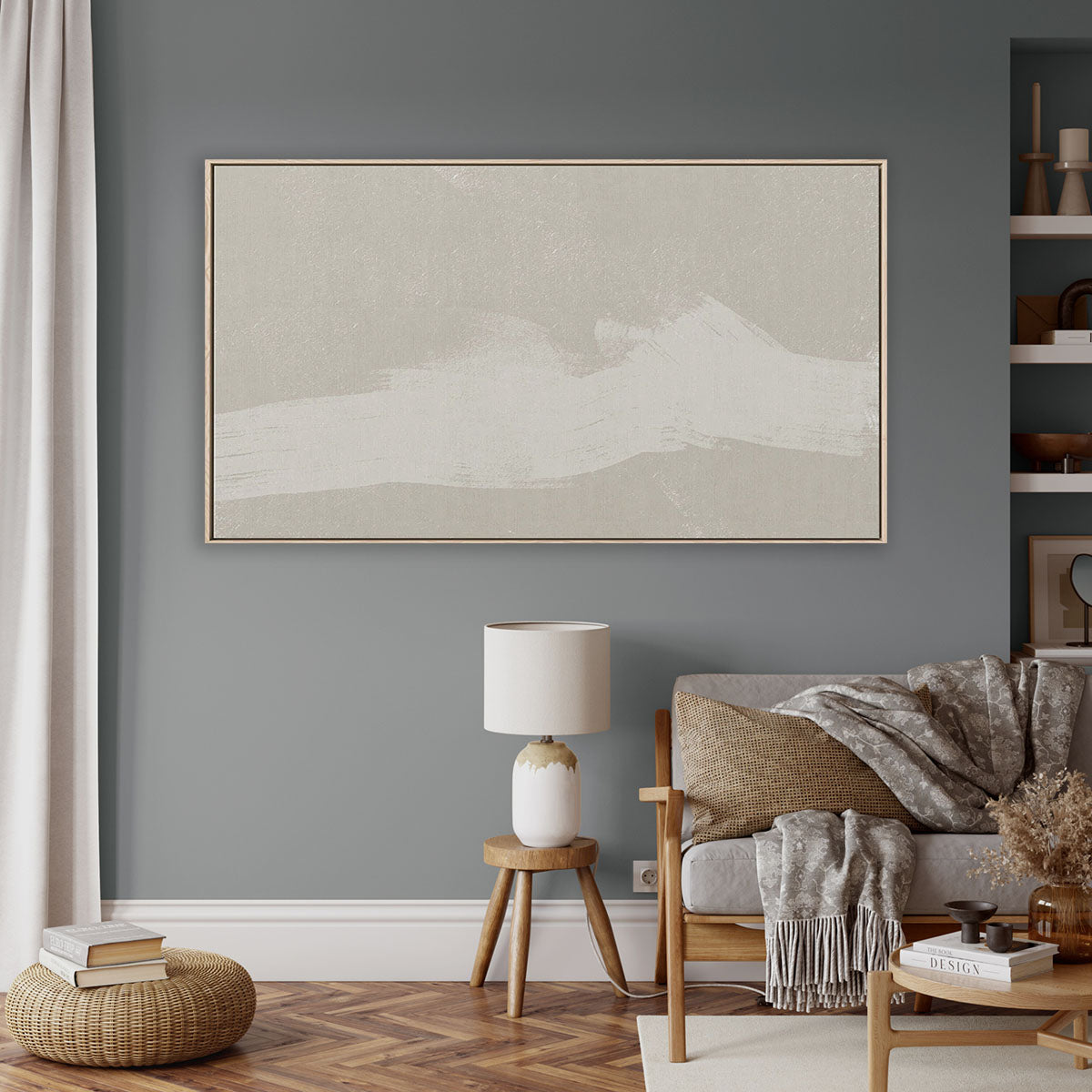 Neutral Abstract Sands Canvas Print-framed-Canvas Prints-Abstract House