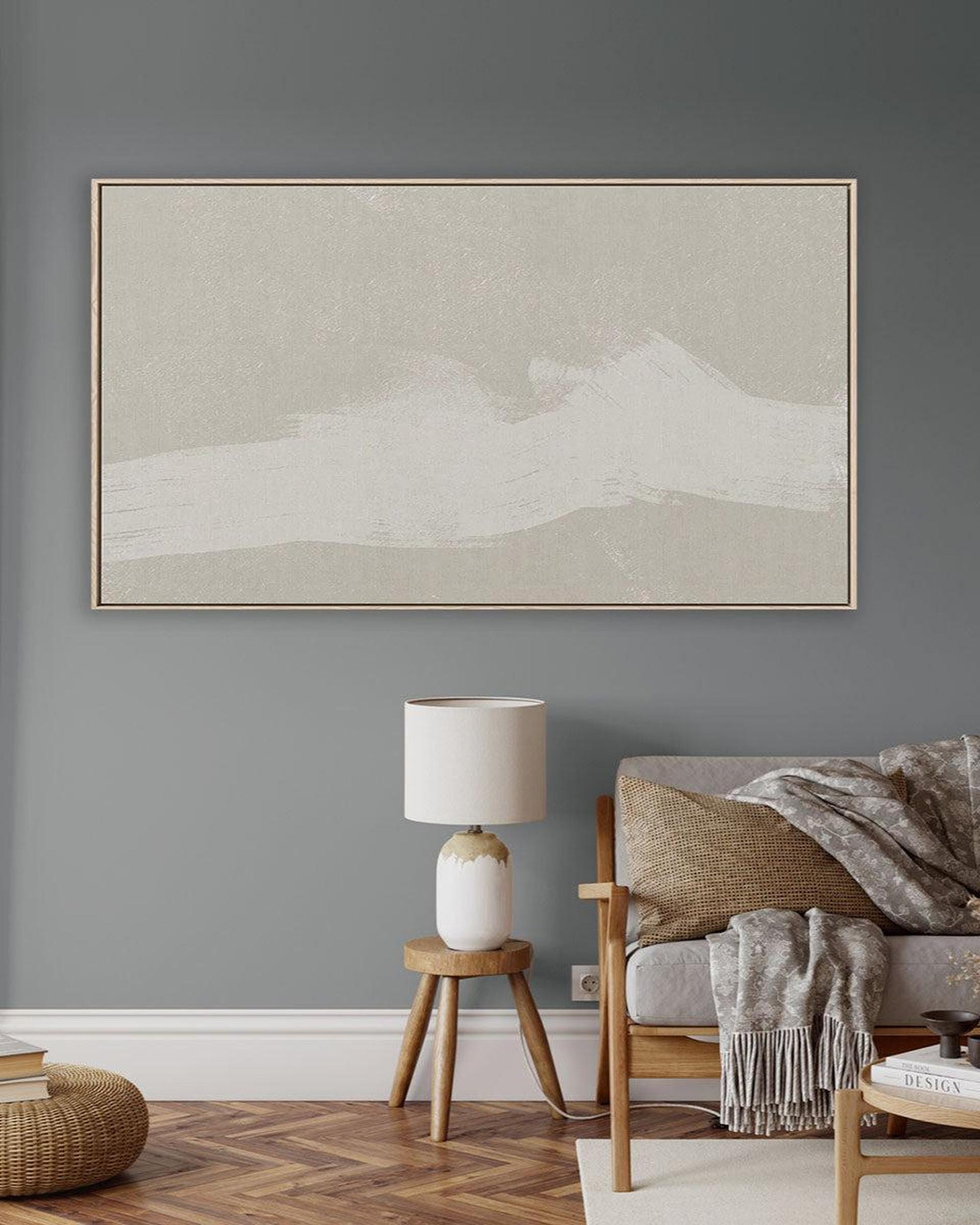 Neutral Abstract Sands Framed Canvas-framed-Canvas Prints-Abstract House