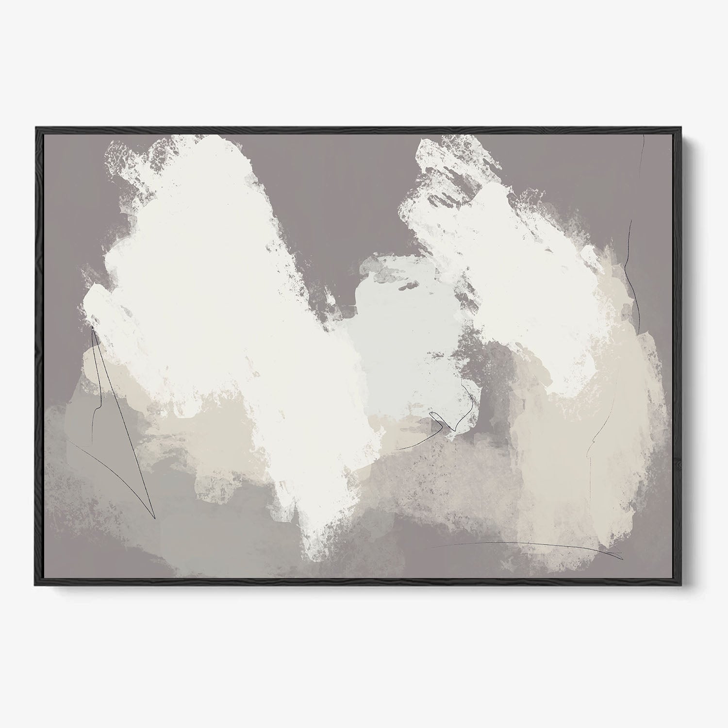 Neutral Notes No4 Framed Canvas-framed-Canvas Prints-Abstract House