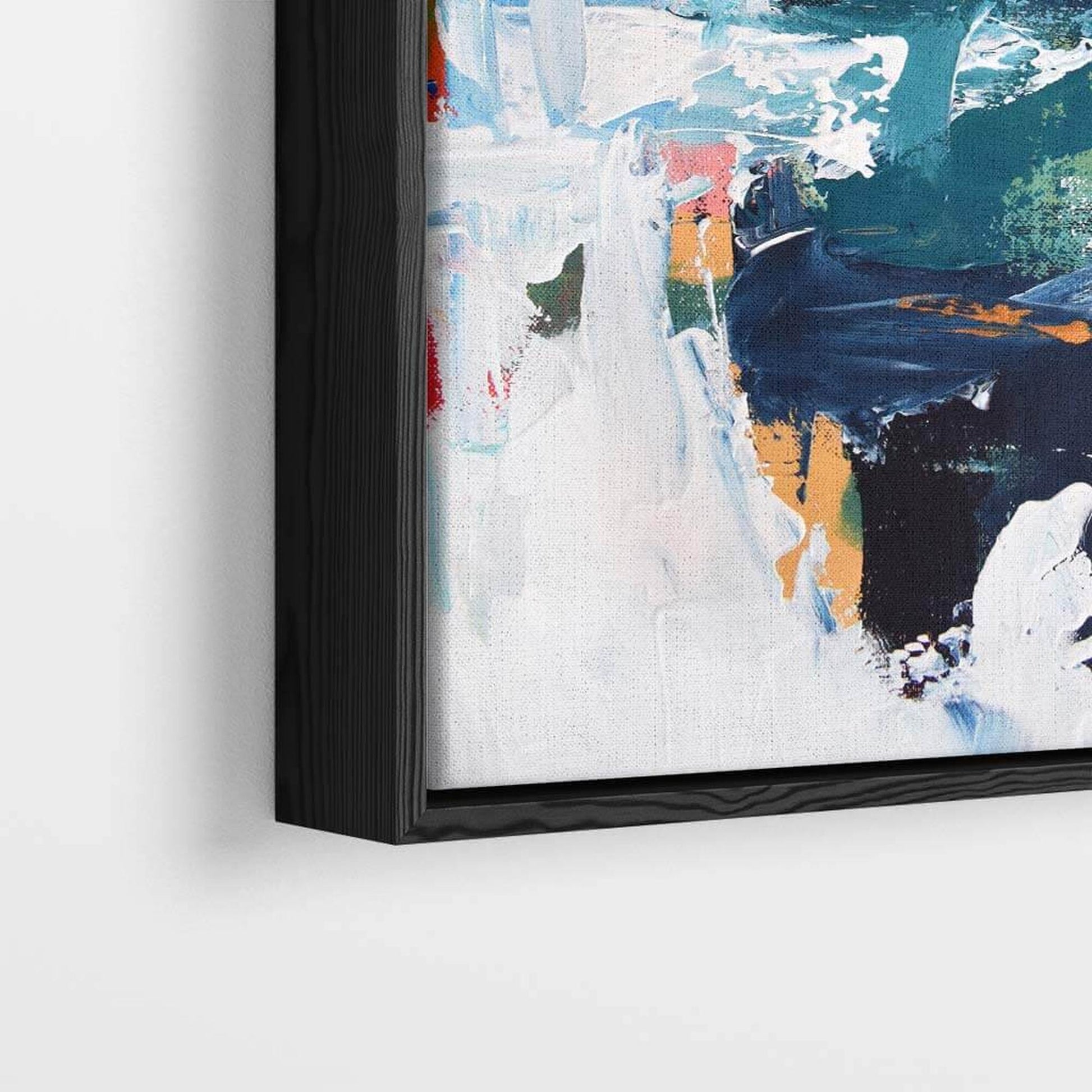 Blue And White Modern Abstract Canvas Set Of 2-framed-Canvas Set Of 2-Abstract House